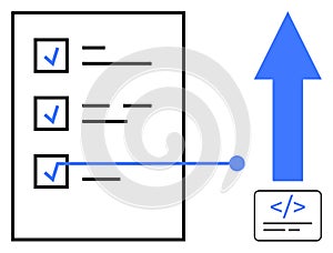 Data Workflow Management with Task Checklist and Arrow Progress or Upload