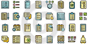 Task schedule icon, outline style