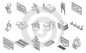 Task schedule icons set vector outline