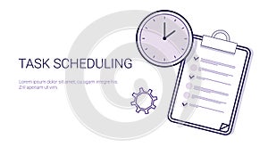 Task Scheduling Effective Planning Concept Time Management Template Web Banner With Copy Space