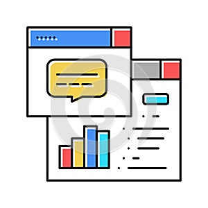 tasks hierarchy digital processing color icon vector illustration