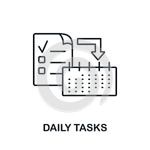 Daily Tasks icon. Line style symbol from productivity icon collection. Daily Tasks creative element for logo photo