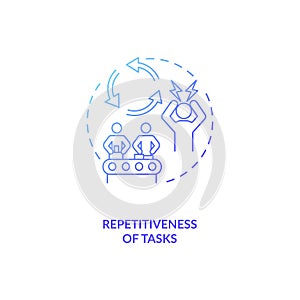 Tasks repetitiveness concept icon