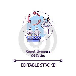 Tasks repetitiveness concept icon