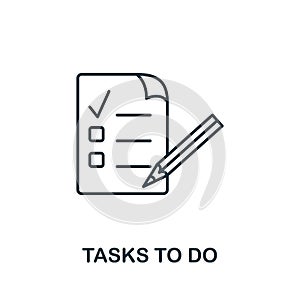 Tasks To Do icon. Line style symbol from productivity icon collection. Tasks To Do creative element for logo