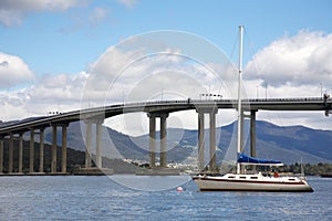 Tasman Bridge in Hobart city