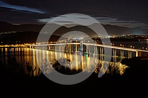 Tasman Bridge at night