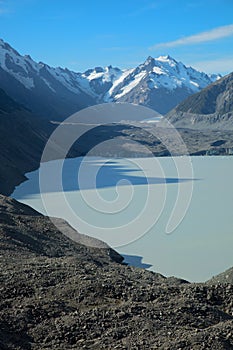 Tasman glacier in New Zealand