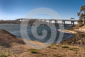 Tasman Highway Bridge over Derwent River, Hobart Australia.