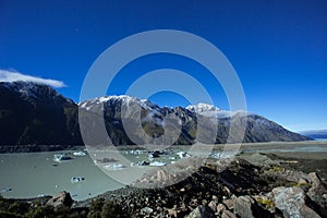 Tasman Lake And The Outlet To Lake Pukaki