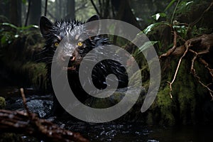 Tasmanian devil animal jungle creature. Generate Ai