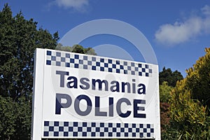 Tasmanian Australia Australina Police Sign photo