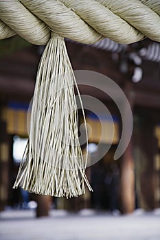 Tassel on Large Rope at Meiji Shrine