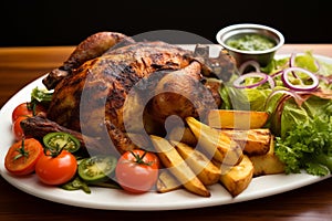 Pollo a la Brasa: Peruvian Rotisserie Chicken with Sides photo