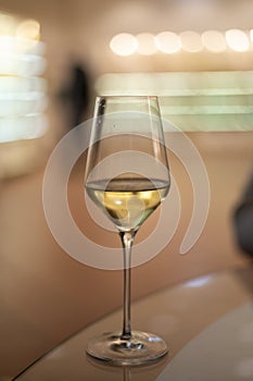 Tasting of brut champagne sparkling wine produced by traditional method in underground caves