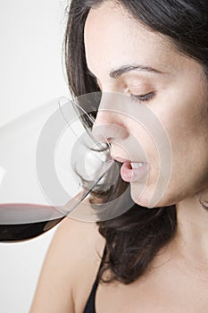 Tasting red wine