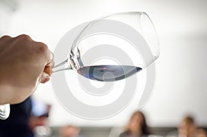 Tasting red wine photo