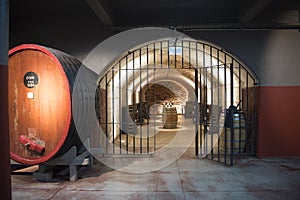 Tasting room in wine cellar