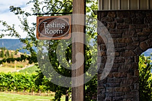 Tasting room wooden classic sign
