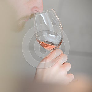 Tasting-RosÃ© wine pour in a glass