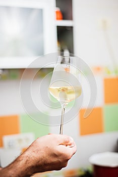 Tasting white wine