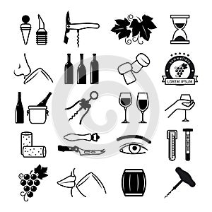 Tasting wine icons