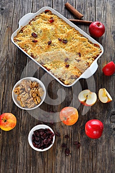 Tasty apple crumble or apple crisp