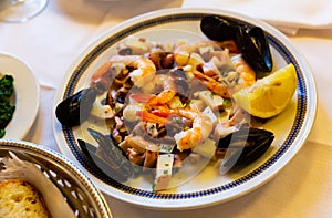 Frittura di mare, fried assorted seafoods photo
