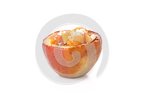 Tasty baked apple isolated on white background