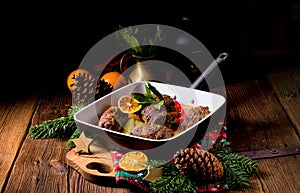 Beef rolls from the oven