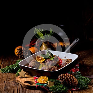 Beef rolls from the oven