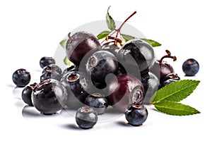tasty bluberries on a white background