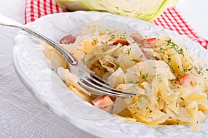 Tasty braised cabbage vegetables