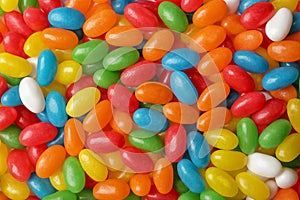 Tasty bright jelly beans as background