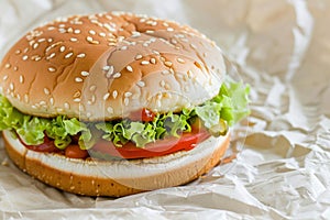 Tasty burger delicious fast food high quality food sandwich tomato cheese hamburger american lunch vegetable restaurant