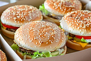 Tasty burger delicious fast food high quality food sandwich tomato cheese hamburger american lunch vegetable restaurant