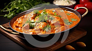 Tasty butter chicken curry dish from Indian cuisine