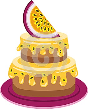 Tasty cake of passion fruit