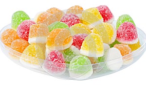 Tasty candy in dish