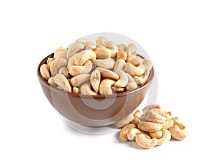 Tasty cashew nuts in bowl