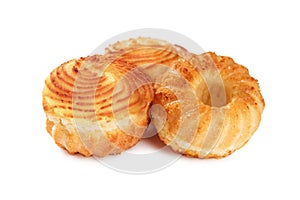 Tasty cheese muffins isolated on white