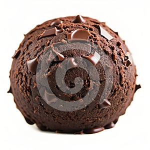 tasty chocolate ball on white background
