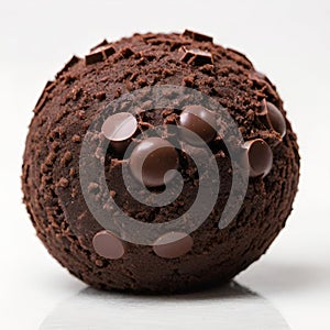 tasty chocolate ball on white background