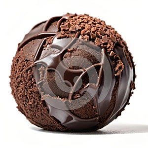 tasty chocolate ball on white background