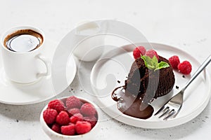 Tasty Chocolate Dessert Fondant Or Lava Cake