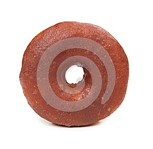Tasty chocolate donut isolated on white background