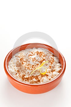Tasty cinnamon rice pudding dessert