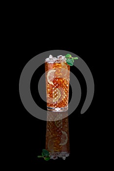 Tasty cocktail on dark background