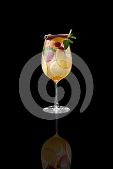 Tasty cocktail on dark background