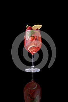 Tasty cocktail on dark background